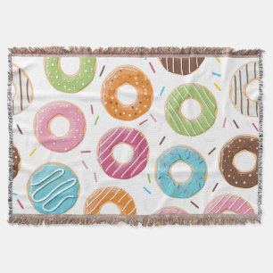 Retro-farbige Donut-Muster Minimalist Party-Spaß Decke