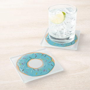 Retro-farbige Donut-Muster Minimalist Party-Spaß Glasuntersetzer