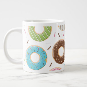 Retro-farbige Donut-Muster Minimalist Party-Spaß Jumbo-Tasse
