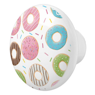 Retro-farbige Donut-Muster Minimalist Party-Spaß Keramikknauf
