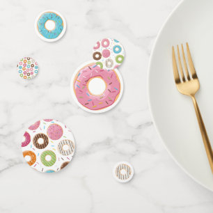 Retro-farbige Donut-Muster Minimalist Party-Spaß Konfetti