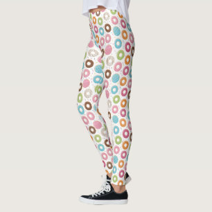 Retro-farbige Donut-Muster Minimalist Party-Spaß Leggings