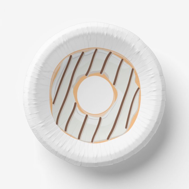 Retro-farbige Donut-Muster Minimalist Party-Spaß Pappteller (Vorderseite)