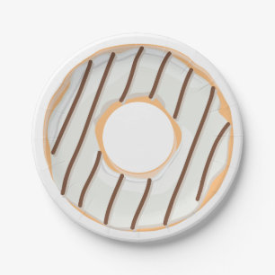 Retro-farbige Donut-Muster Minimalist Party-Spaß Pappteller