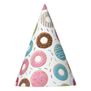 Retro-farbige Donut-Muster Minimalist Party-Spaß Partyhütchen