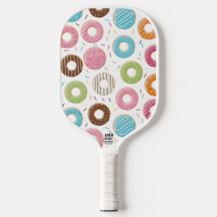Retro-farbige Donut-Muster Minimalist Party-Spaß Pickleball Schläger