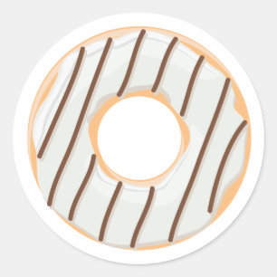 Retro-farbige Donut-Muster Minimalist Party-Spaß Runder Aufkleber