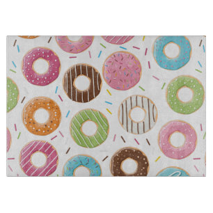 Retro-farbige Donut-Muster Minimalist Party-Spaß Schneidebrett