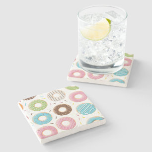 Retro-farbige Donut-Muster Minimalist Party-Spaß Steinuntersetzer