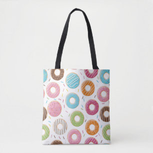 Retro-farbige Donut-Muster Minimalist Party-Spaß Tasche