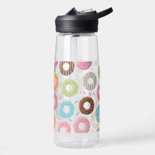 Retro-farbige Donut-Muster Minimalist Party-Spaß Trinkflasche