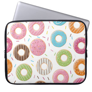 Retro-farbige Donut-Muster Minimalistische lustige Laptopschutzhülle