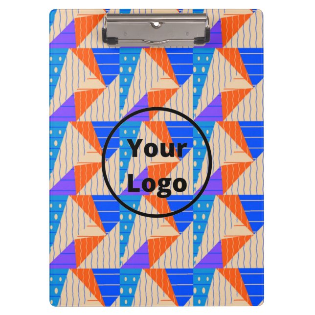 Retro farbige Formen auf braun Klemmbrett (Vorderseite)