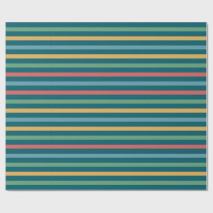 Retro-farbige gestreifte Linien Geschenkpapier
