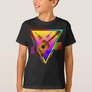 Retro Farbige Gitarre T-Shirt