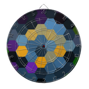 Retro-farbige Hexagon-Kunst Dartscheibe
