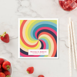 Retro-farbige Hochzeit Serviette