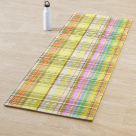 Retro-Farbige, Kariert-gelbe Rosa-Minze Orange der Yogamatte