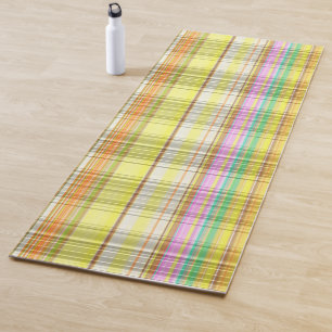 Retro-Farbige, Kariert-gelbe Rosa-Minze Orange der Yogamatte