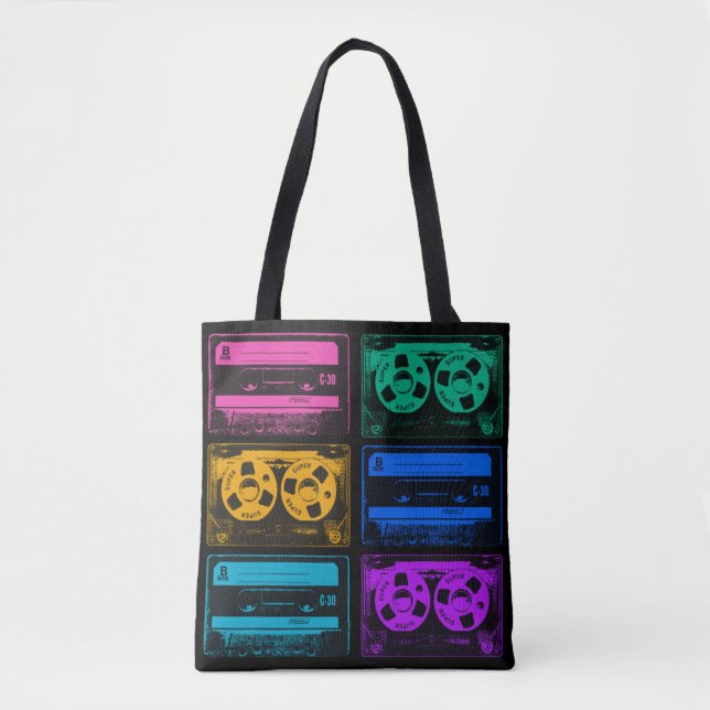 Retro-farbige Kassetten Tasche (Vorderseite)