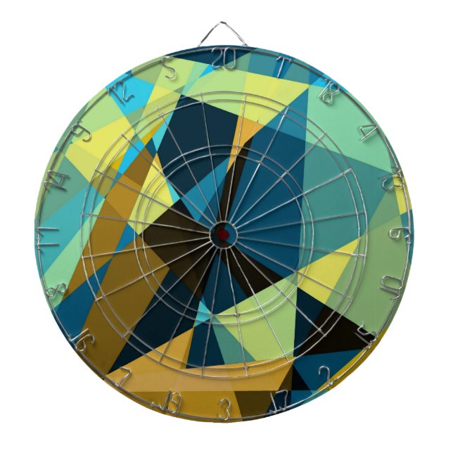 Retro-farbige Kubismus-Kunst Dartscheibe (vorne)