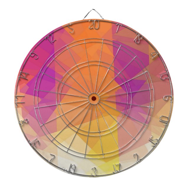 Retro-farbige Kubismus-Kunst Dartscheibe (vorne)