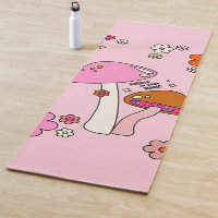 Retro-farbige Pilze und Blume rosa