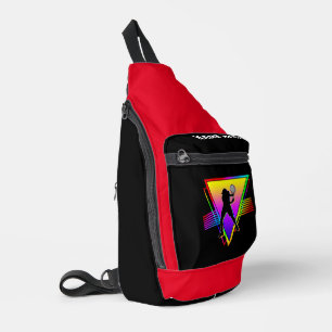 Retro Farbige Regenbogen-Tennis-Herren-Spieler Vin Crossbody Bag