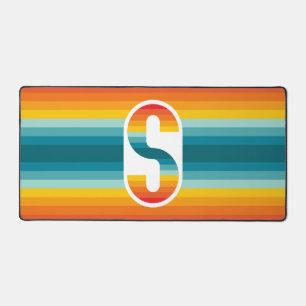 Retro Farbige Regenbogen-Typografie Sonnenuntergan Schreibtischunterlage