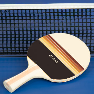 Retro Farbige Streifen Personalisiert Tischtennis Schläger