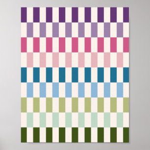Retro - Farbige Streifen Poster