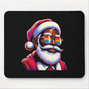 Retro-farbiger schwuler Weihnachtsmann-Gesicht Reg Mousepad