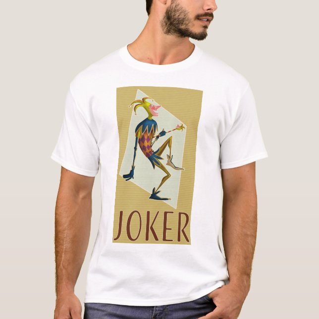 Retro-farbiger tanzender Joker T-Shirt (Vorderseite)
