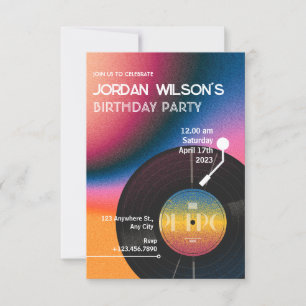 Retro farbiger Vinyl Einladung