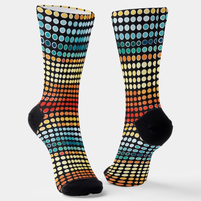 Retro-Farbpunkte Socken (Gewinkelt)