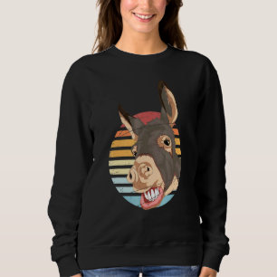 Retro Farm Animal Bauer Donkey Sweatshirt