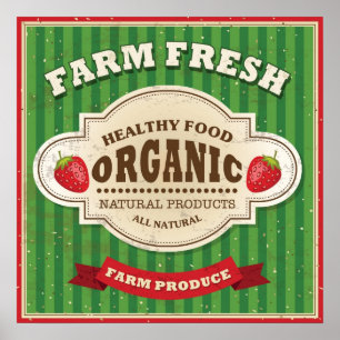 Retro Farm Fresh Poster Design