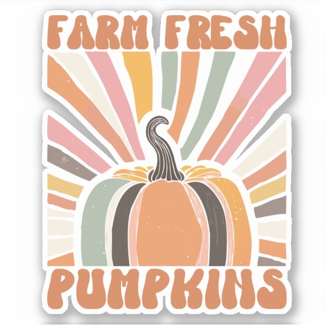 Retro Farm Fresh Pumpkins Aufkleber (Vorderseite)