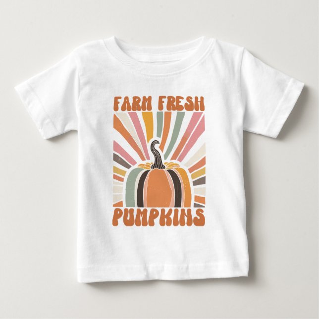 Retro Farm Fresh Pumpkins Baby T-shirt (Vorderseite)