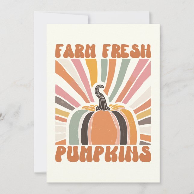Retro Farm Fresh Pumpkins Karte (Vorderseite)