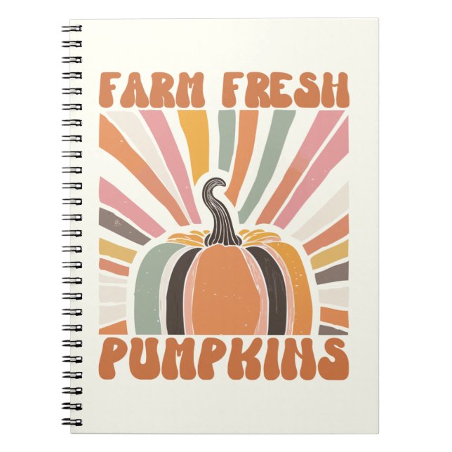 Retro Farm Fresh Pumpkins Notizblock (Vorderseite)