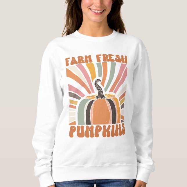 Retro Farm Fresh Pumpkins Sweatshirt (Vorderseite)
