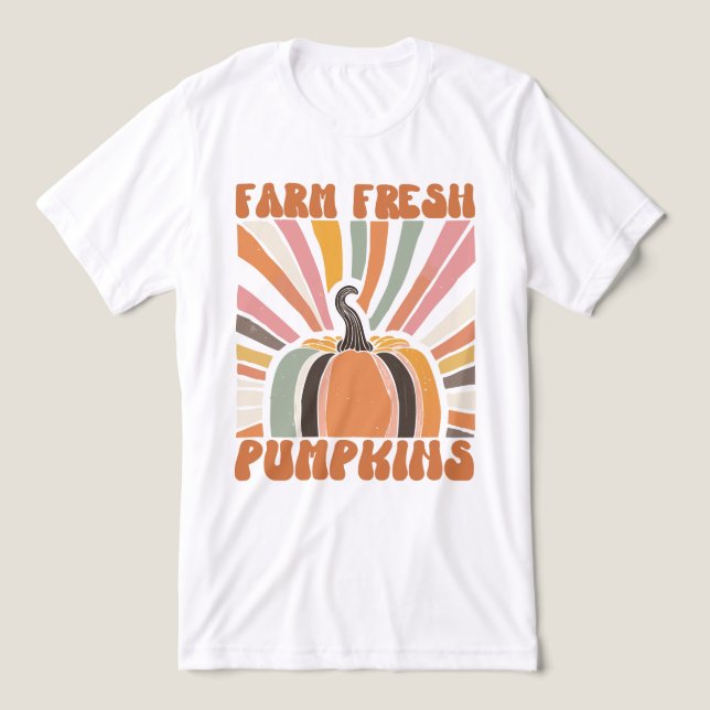 Retro Farm Fresh Pumpkins Tri-Blend Shirt (Design Vorderseite)