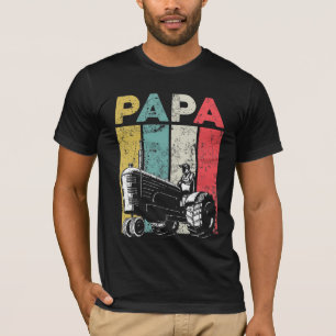 Retro Farm Papa Traktoren Bauer Vater T-Shirt