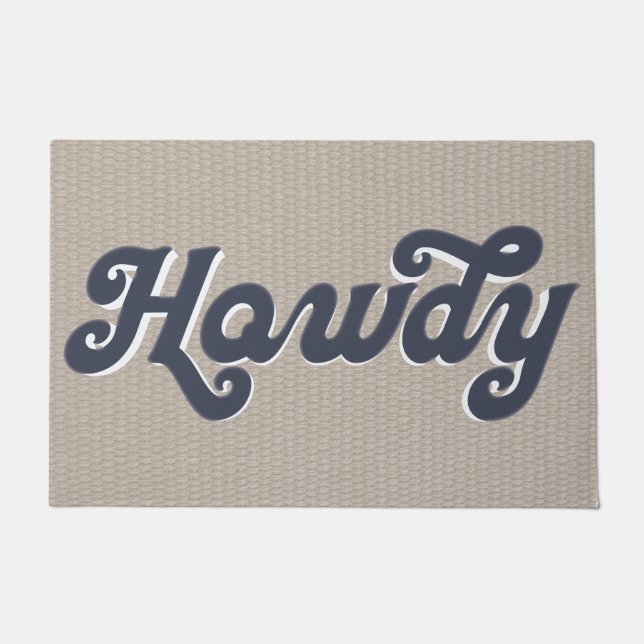Retro Farmhouse Howdy Willkommen Fußmatte (Vorderseite)