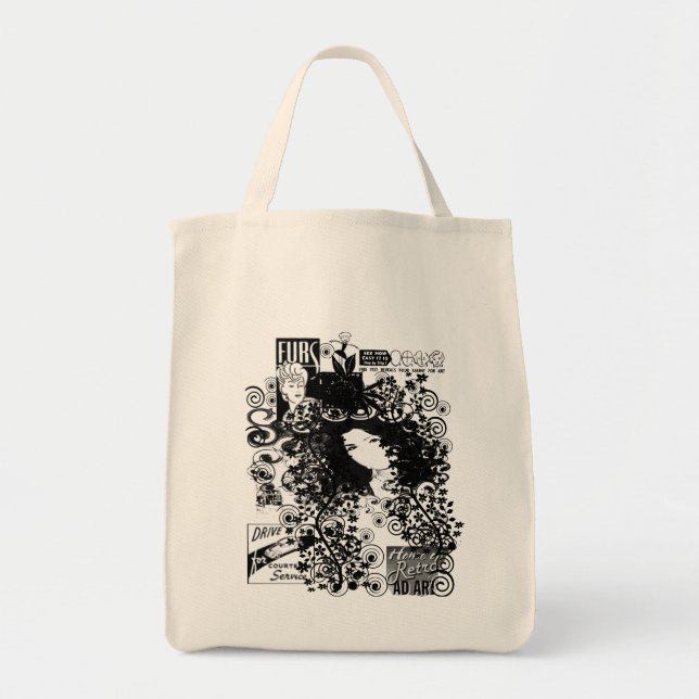 Retro Fashion Diva Swirled Tragetasche (Vorne)
