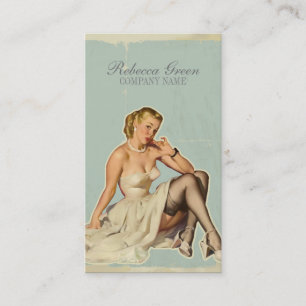 Retro Fashion Girl Hair Stylist Makeup Artist Visitenkarte