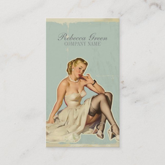 Retro Fashion Girl Hair Stylist Makeup Artist Visitenkarte (Vorderseite)