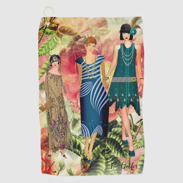 Retro Fashion Ladies Serviette de golf personnalis (Devant)