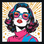 Retro Fashion Pop Art - Inspiriertes Poster der 19<br><div class="desc">Mit der elektrischen Einstellung und dem rebellischen Glamour der neuen Wave-Szene aus den 80er Jahren entfesseln Sie Ihren Raum. Dieses lebendige Kunstwerk aus dem Pop vereint ein echtes Stilsymbol in ihrem Element und erfüllt Ihren Blick mit unapologetischem Selbstbewusstsein. Ihr Haar, eine lebhafte Kaskade aus neonrosa und blau-leuchtenden Streifen, dient als...</div>